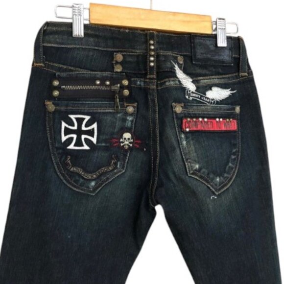 Robin's Jeans black rock n' roll pants size 24 - Picture 5 of 7